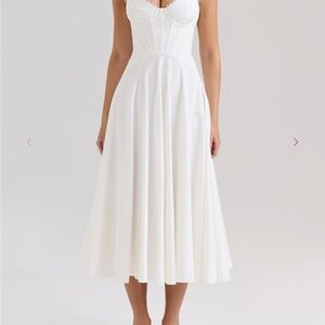 House of CB White Corset Midi Dress